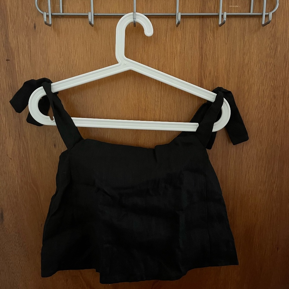 Reformation Amalia off shoulder top in black